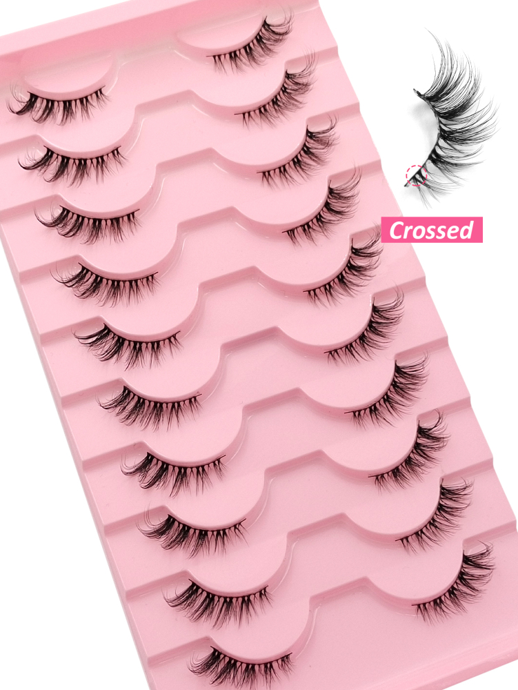 10 Pairs Corner Eyelashes Half Eyelash Natural Look Cat Eye Look False Eyelashes, Comfortable Soft Long Half Lashes Lightweight is Good Makeup Tool Lashes Corner Eyelashes