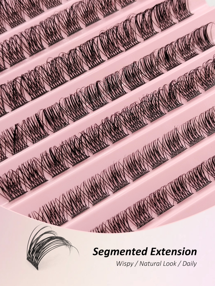 Individual Eyelash 120pcs D Curl Mixed Length 8-16mm Fluffy And Wispy Natural Eyelash Extensions DIY Eyelash Reusable Cluster Eyelash