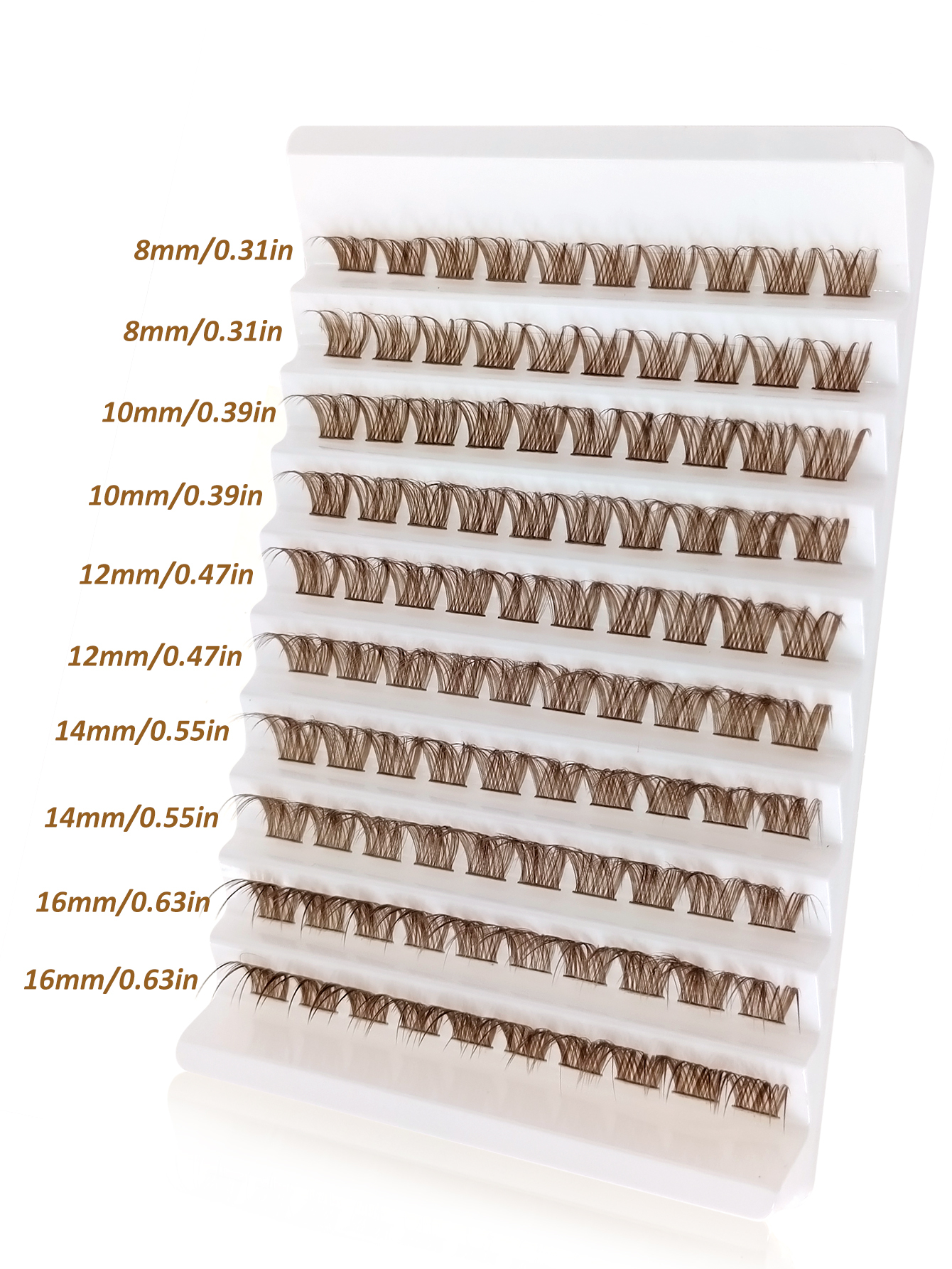 100 Pcs Brown Cluster Eyelashes Enlarged Eye D Curl Grafting Individual Volume Eyelash Extension Makeup Tool For Natural And Dramatic Look Fake Eyelash DIY At Home