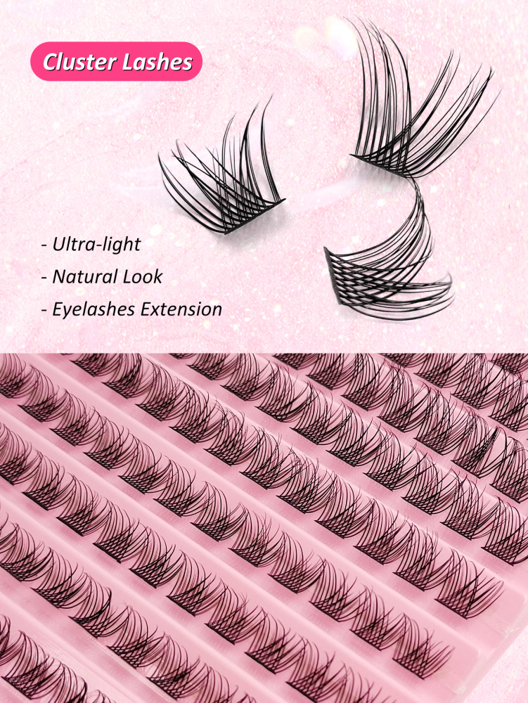 120Pcs Individual Eyelash D Curl 8-16mm Mixed Length Individual Natural Look Cluster Eyelash Segmented Individual False Eyelashes Ultra-light Individual Eyelash
