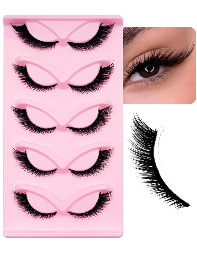 5 Pairs Fox Eye False Eyelashes End Eye Elongated Fluffy Soft Dramatic 3D Faux Mink Lashes Suitable For Holiday Parties Halloween Christmas False Eyelashes Cat Eye Lashes For Various Occasions