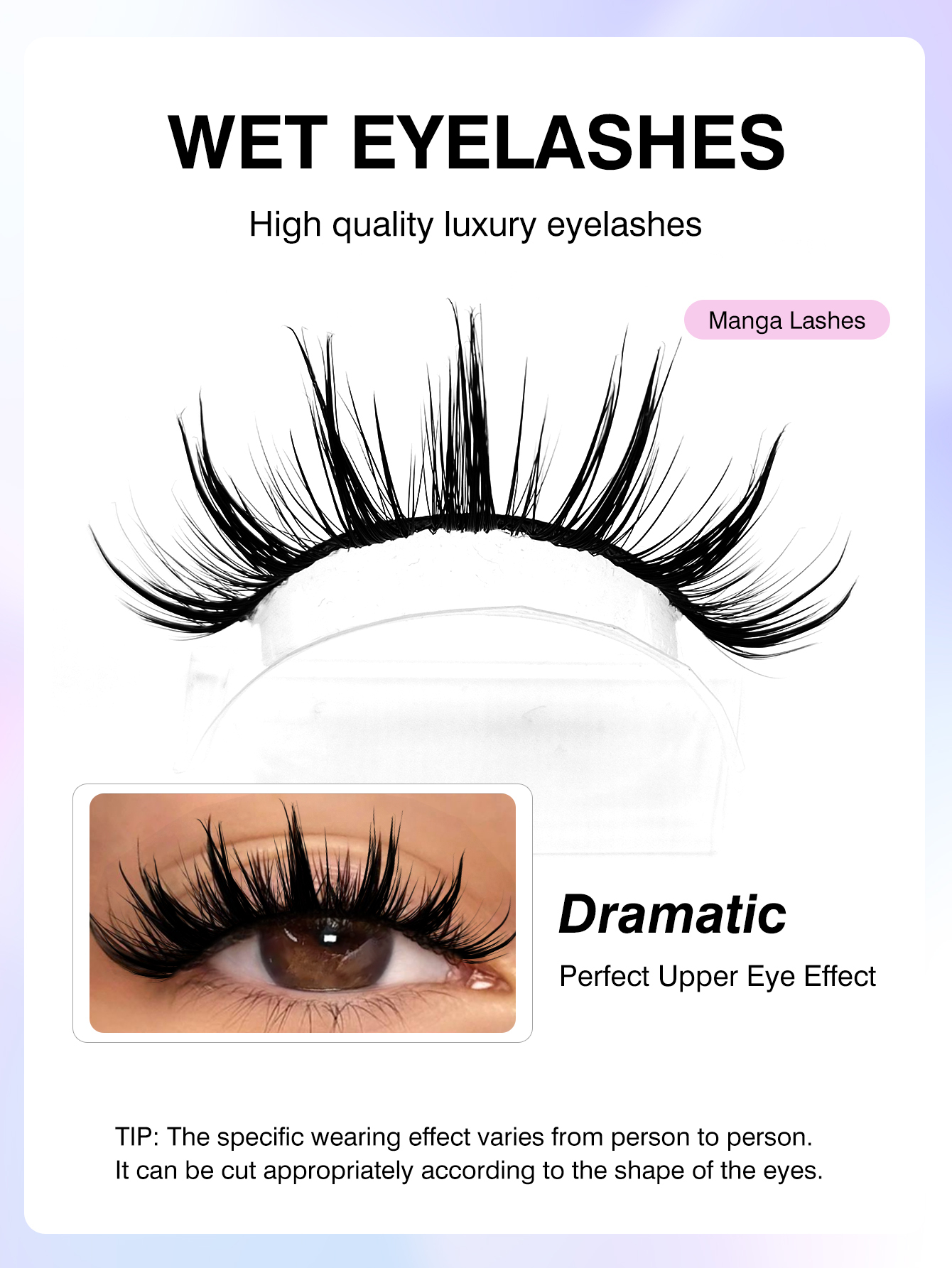 Hot 7 Pairs Manga Wet Look Eyelashes Messy Faux Mink Lashes Y2K Style 3D Fluffy Natural And Dramatic Eyelash Extensions Makeup Tool
