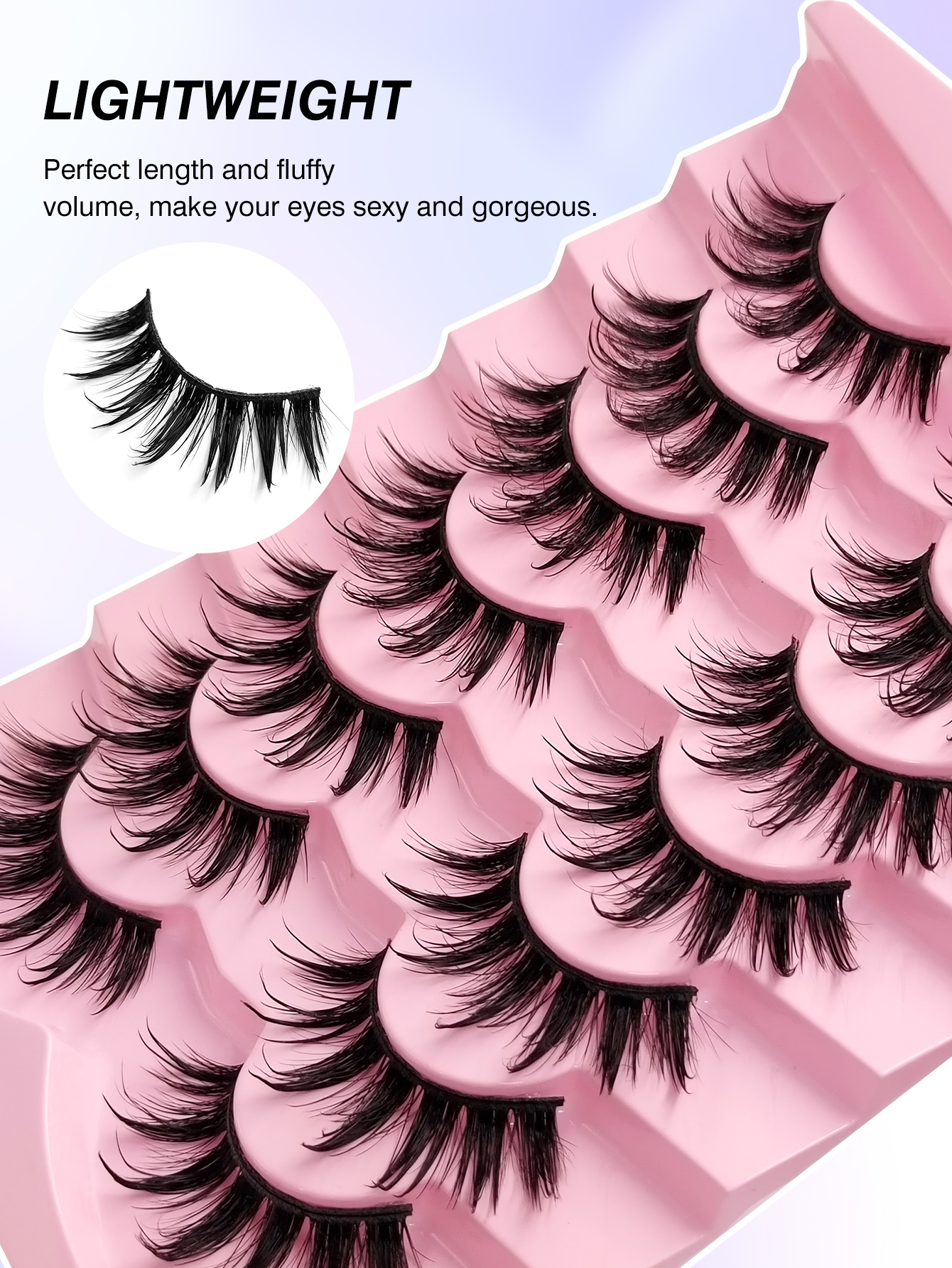Hot 7 Pairs Manga Wet Look Eyelashes Messy Faux Mink Lashes Y2K Style 3D Fluffy Natural And Dramatic Eyelash Extensions Makeup Tool