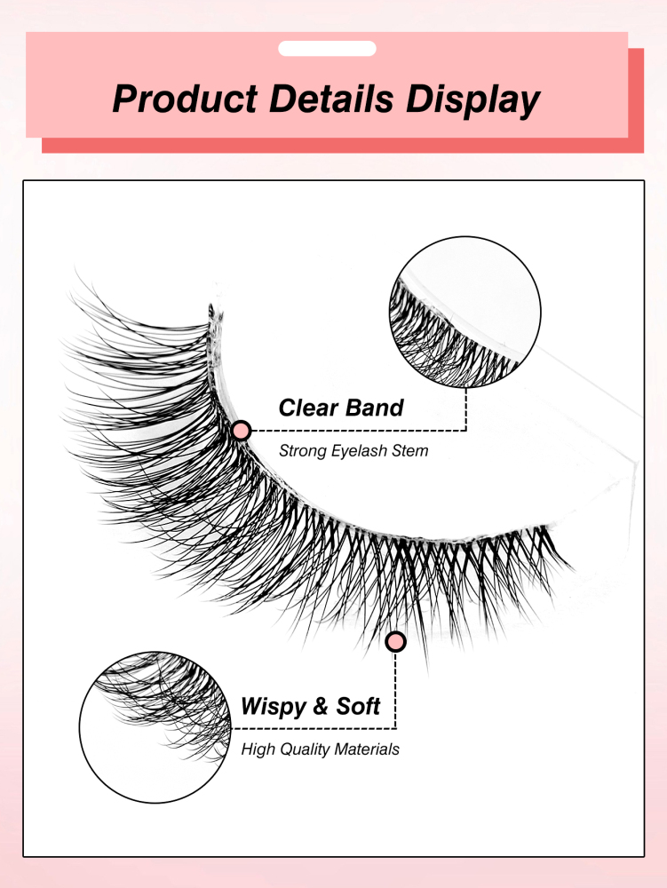 7 Pairs Natural Lashes Cat Eye Lashes Manga Style Lashes Reusable False Eyelashes Faux Mink Eyelashes Natural Long Fluffy Cross End Eye Elongated Eyelashes For Daily Style Eye Makeup