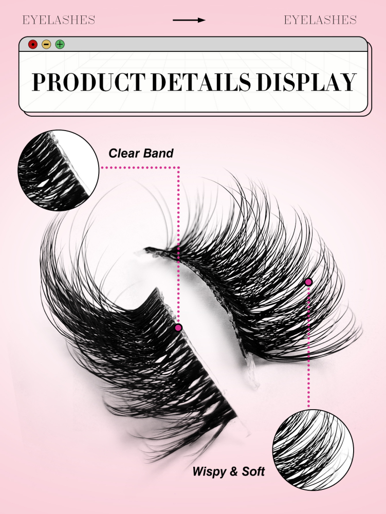 7 Pairs Of Natural Style Clear Band Half-Eye Lashes, Fox Eye Cat Eye Eye Tail Elongation Soft And Light Eyelashes, Suitable For Beginners Easy To Wear Suitable For Daily Dating