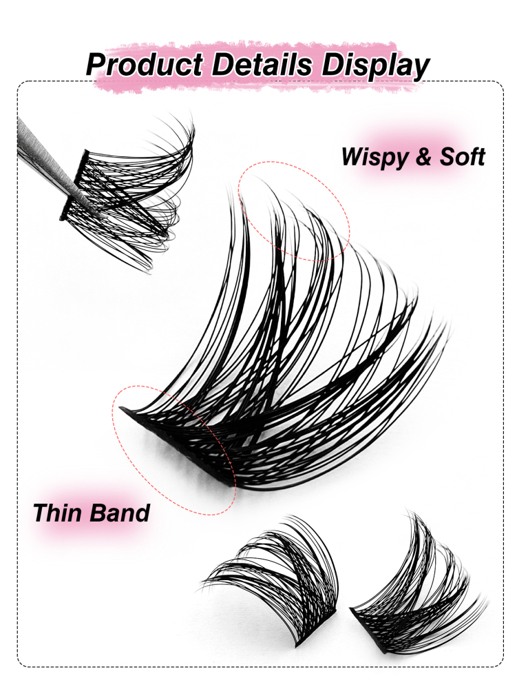 120 Pcs D Curl Natural Eyelashes Extension 8-16mm Mixed Length Fluffy & Wispy Soft Cluster Lashes DIY Eyelash Reusable Makeup Suitable For Holiday Parties False Eyelashes Cat Eye Lashes For Various Occasions
