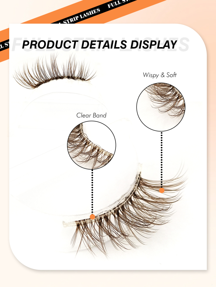 5 Pairs Brown Half Lashes With Clear Band Natural Look Cat Eye Lashes Tail Elongated Eyelashes Fluffy Wispy Soft Faux Mink Lashes Natural Makeup Suitable For Holiday Parties Halloween Christmas False Eyelashes Cat Eye Lashes For Various Occasions
