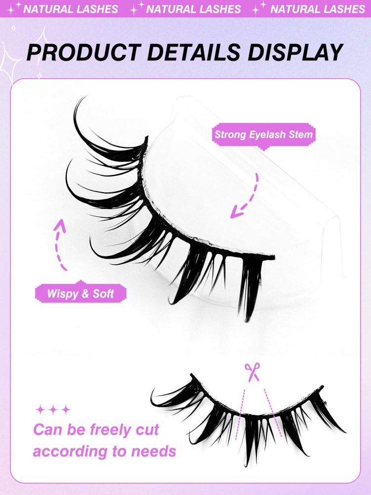 7 Pairs Wet Lashes Anime False Eyelashes Cosplay Fake Lashes Dramatic Eyelashes Wet Eyelashes Extensions Makeup Tool