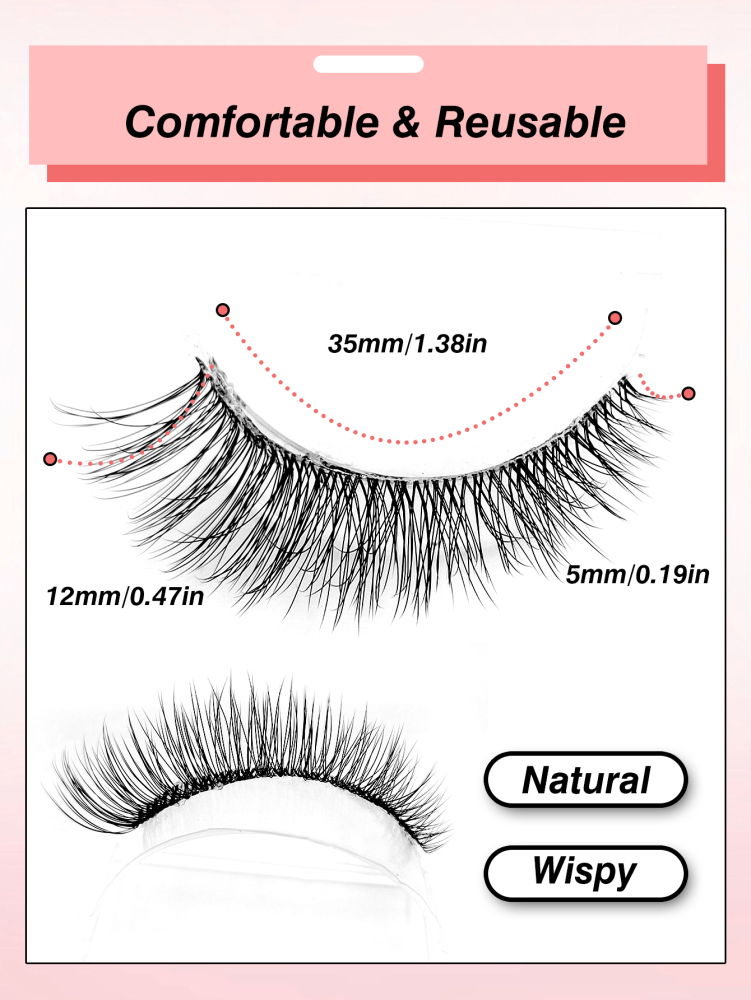 7 Pairs Natural Lashes Cat Eye Lashes Manga Style Lashes Reusable False Eyelashes Faux Mink Eyelashes Natural Long Fluffy Cross End Eye Elongated Eyelashes For Daily Style Eye Makeup
