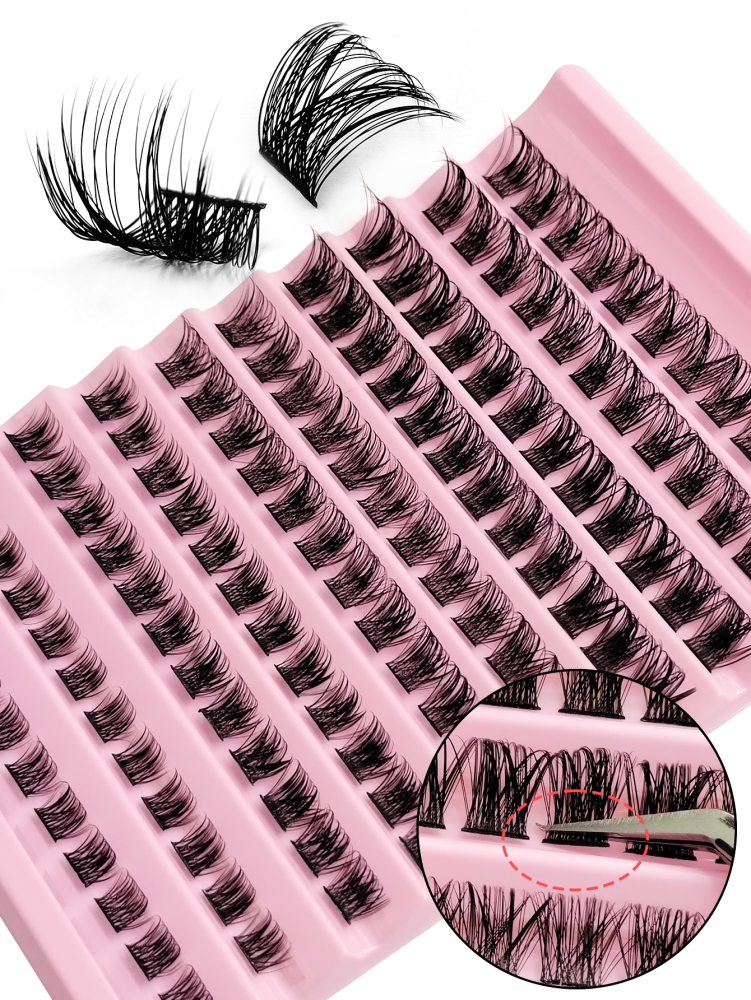 120 Pcs D Curl Natural Eyelashes Extension 8-16mm Mixed Length Fluffy & Wispy Soft Cluster Lashes DIY Eyelash Reusable Makeup Suitable For Holiday Parties False Eyelashes Cat Eye Lashes For Various Occasions