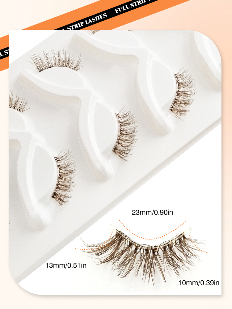5 Pairs Brown Half Lashes With Clear Band Natural Look Cat Eye Lashes Tail Elongated Eyelashes Fluffy Wispy Soft Faux Mink Lashes Natural Makeup Suitable For Holiday Parties Halloween Christmas False Eyelashes Cat Eye Lashes For Various Occasions