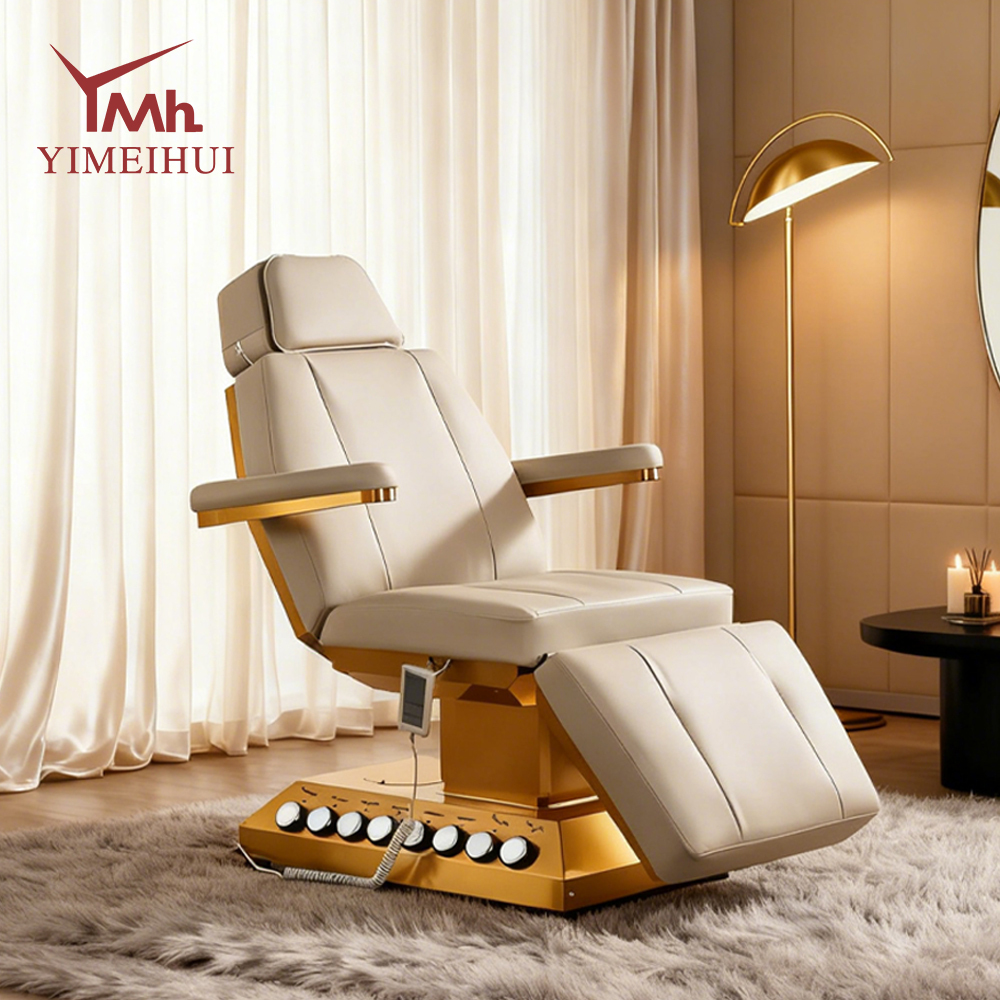 Professional Luxury Electric Spa Treatment Chair with Sturdy Metal Base and Armrests