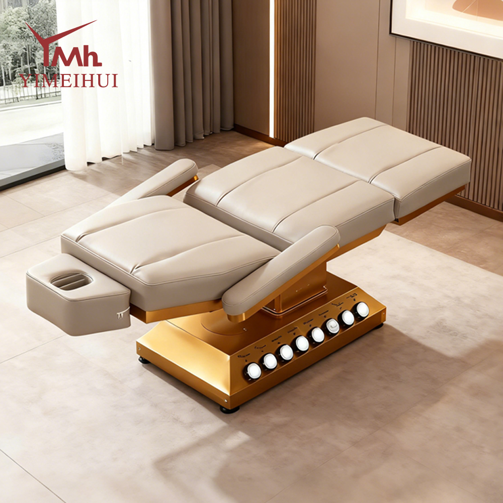 Professional Luxury Electric Spa Treatment Chair with Sturdy Metal Base and Armrests