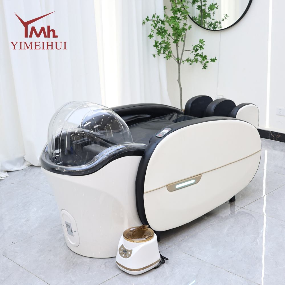 Luxury Automatic Electric Hair Hydrotherapy Massage Bed with Steamer & Adjustable Shampoo Basin