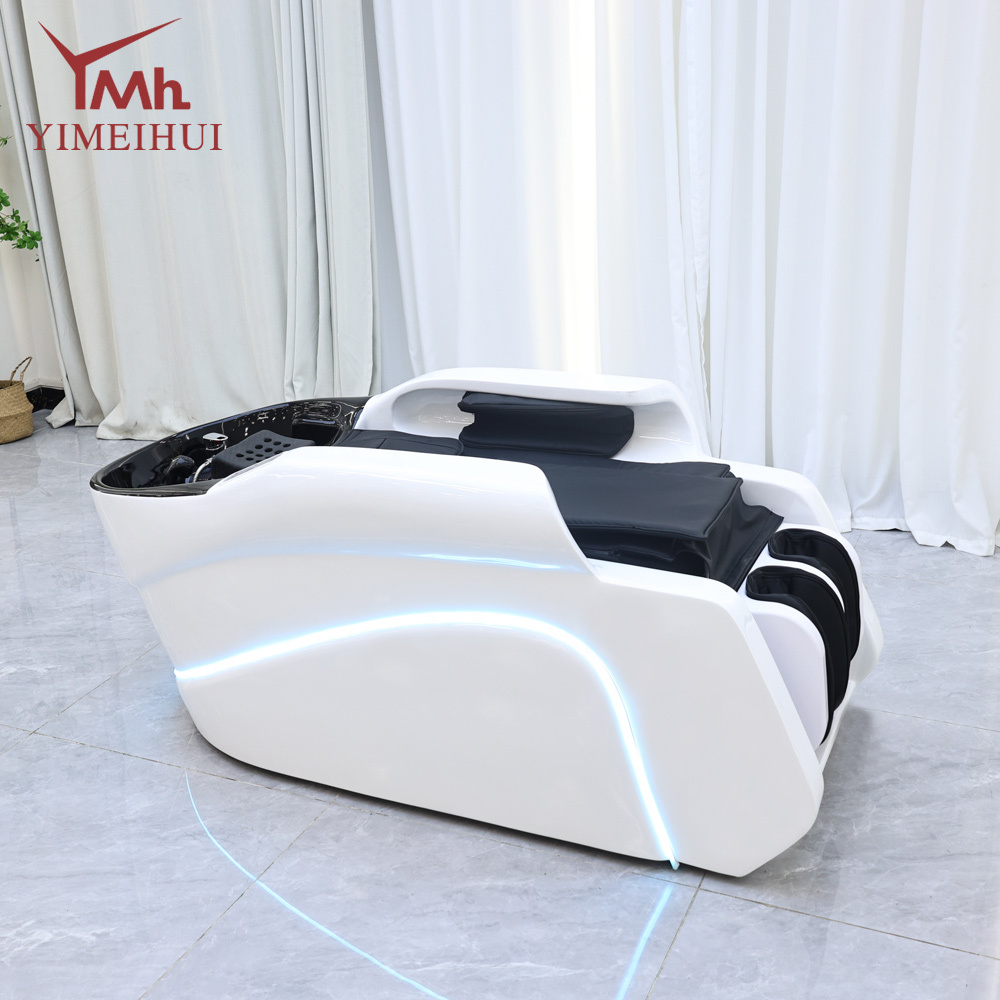 Sleek Streamline Smart Electric Head Spa Shampoo Bed with LED Ambient Light for Salon