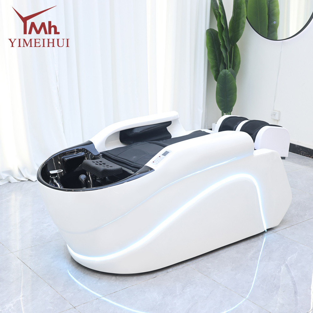 Sleek Streamline Smart Electric Head Spa Shampoo Bed with LED Ambient Light for Salon
