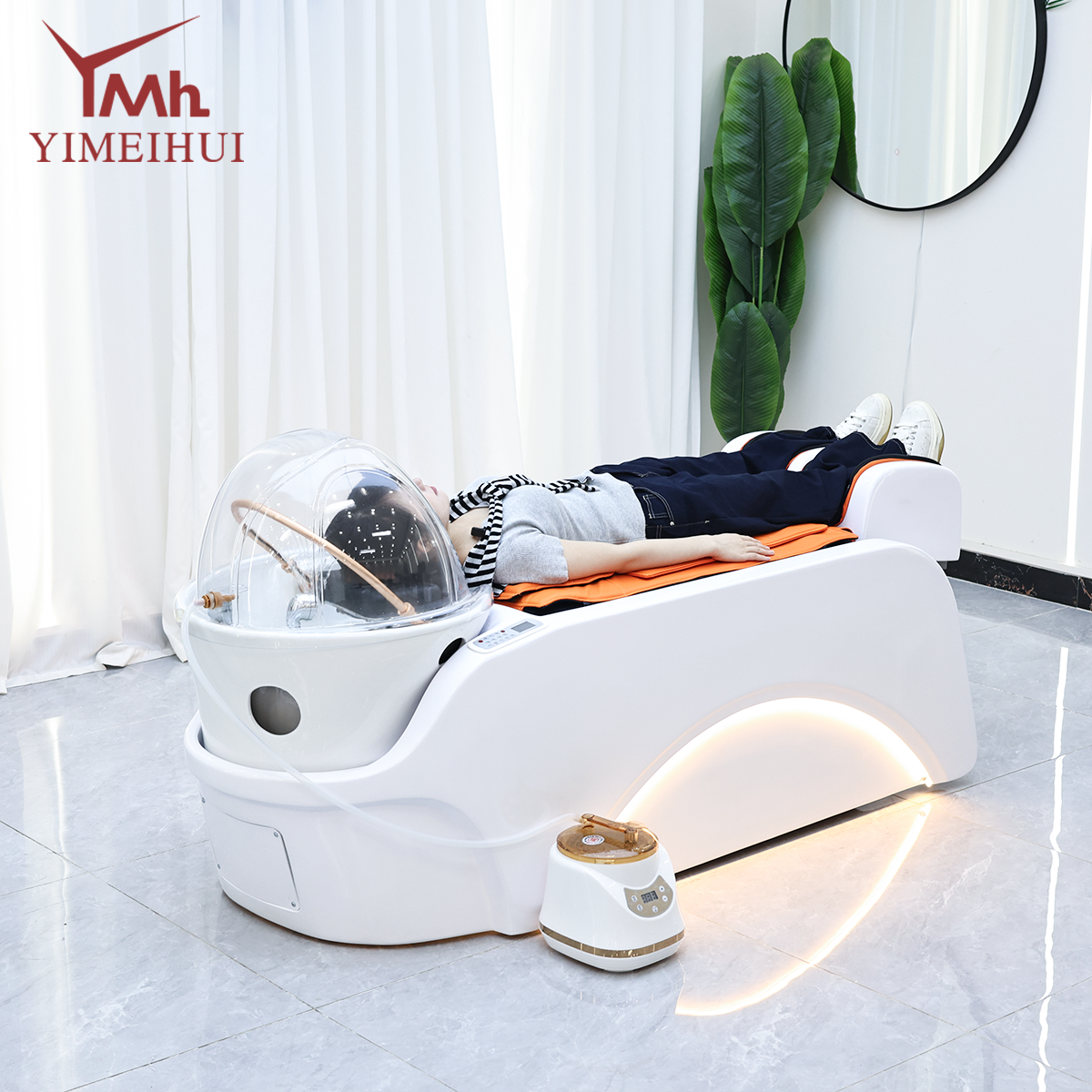 Premium Modern Electric Shampoo Station with RGB LED Light & Full-Body Massage