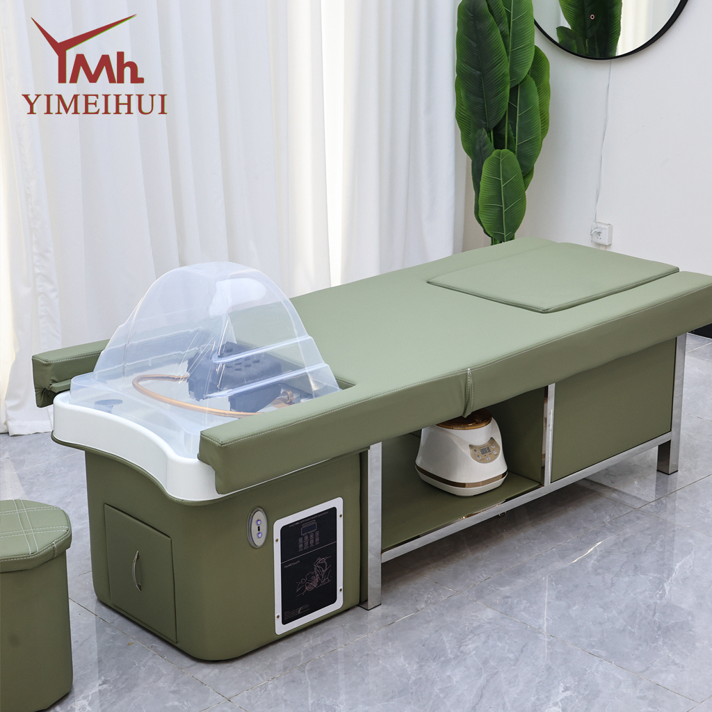 Professional Multifunctional Steam Hydrotherapy Shampoo Bed with Transparent Hood & Storage Drawer