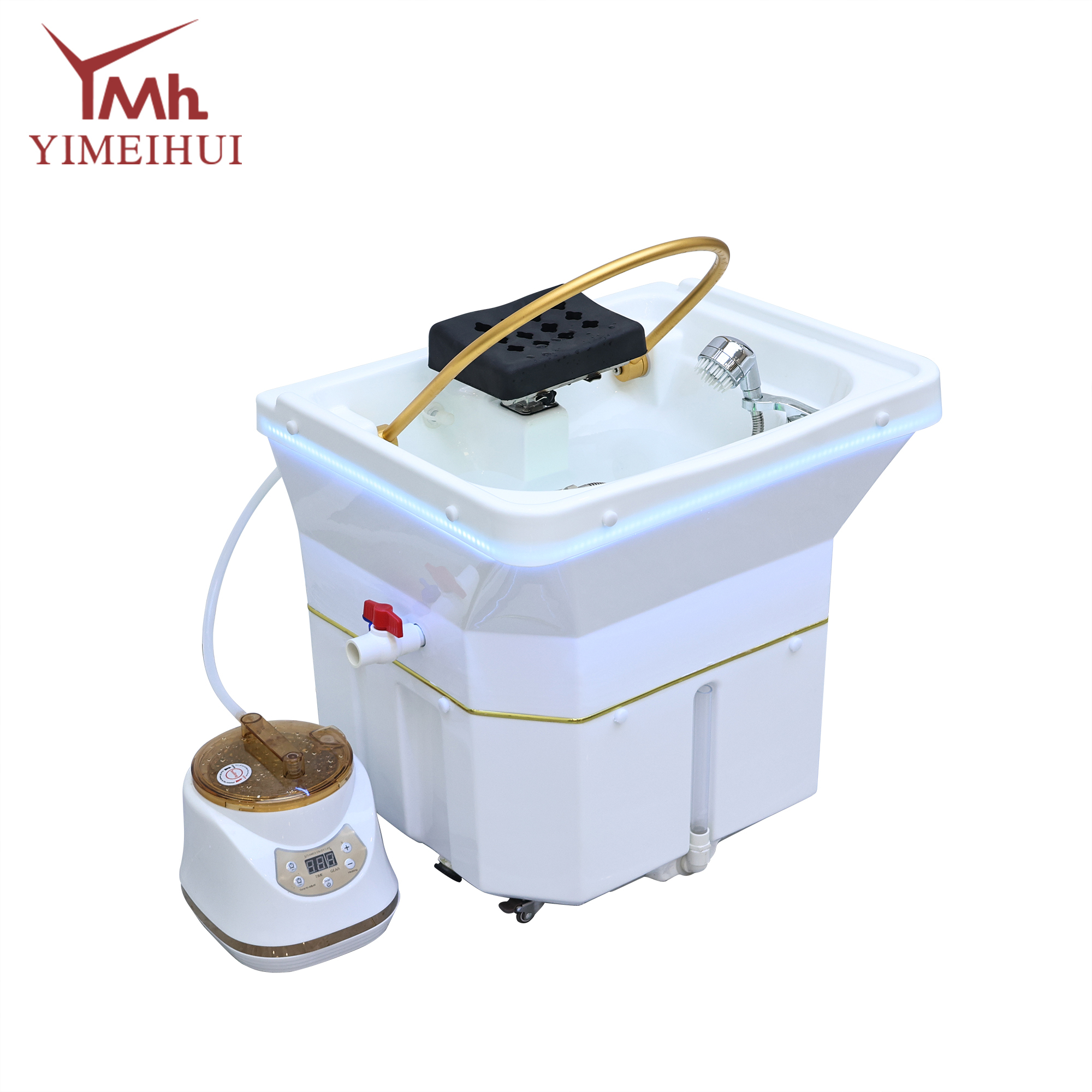 Portable Smart Head Spa Shampoo Basin with Steam Generator & LED Ambient Light