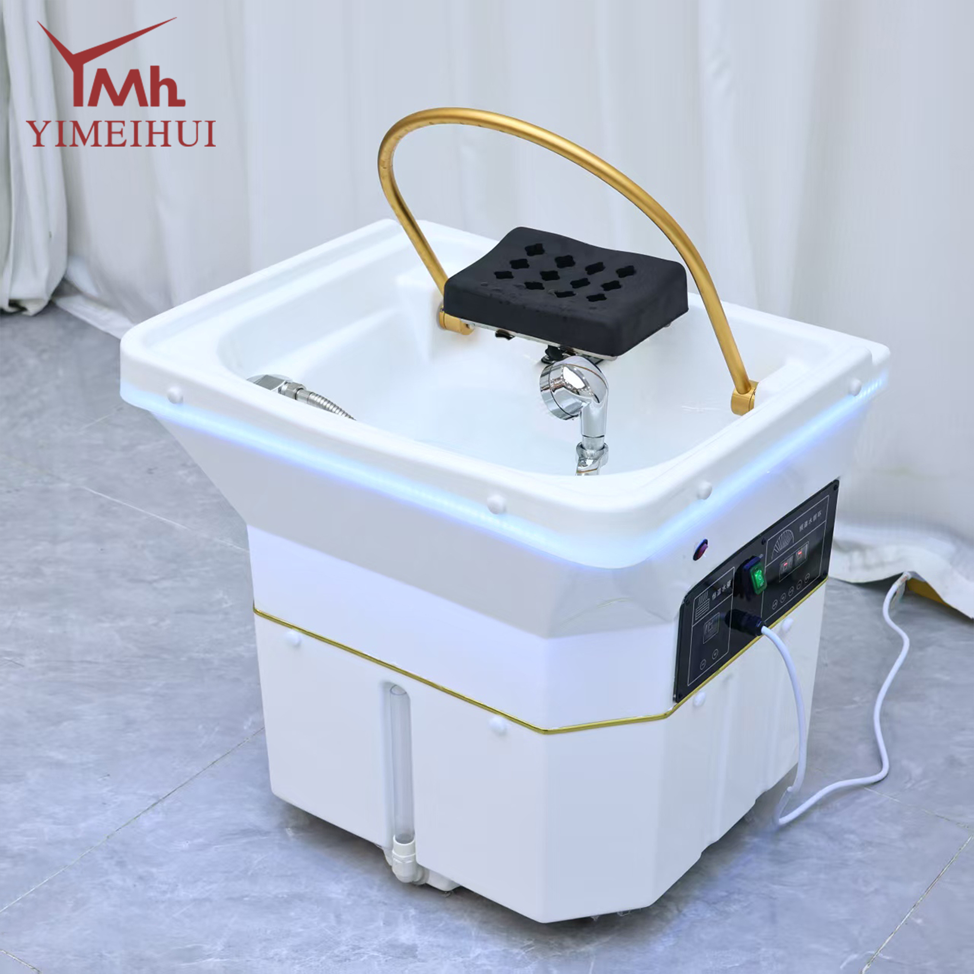 Portable Smart Head Spa Shampoo Basin with Steam Generator & LED Ambient Light