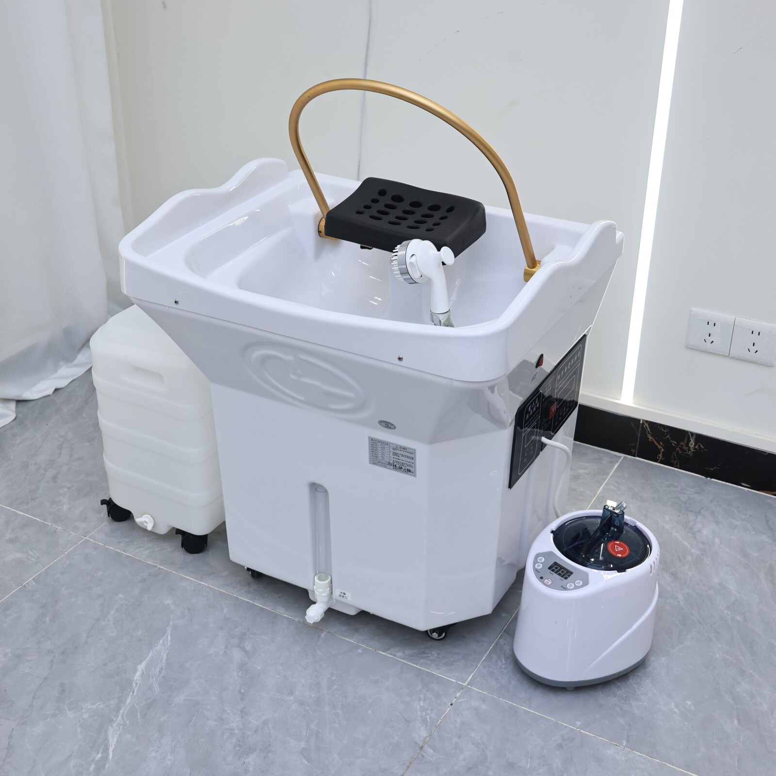 Portable All-in-One Head Spa Shampoo Basin with Water Circulation & Steam Function