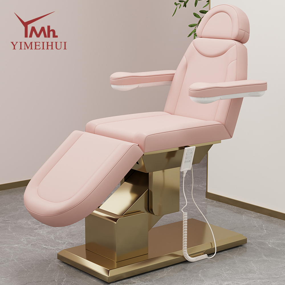 Luxury Cosmetic Massage Treatment Table Facial Spa Recliner Electric Pink Lash Beauty Bed