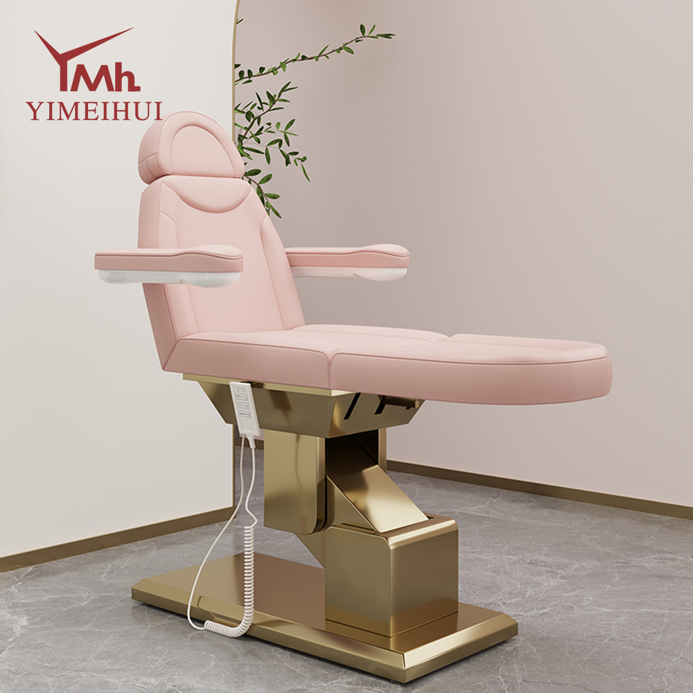 Luxury Cosmetic Massage Treatment Table Facial Spa Recliner Electric Pink Lash Beauty Bed