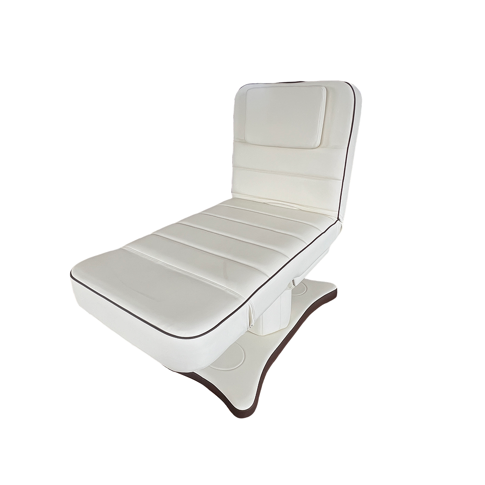 Beauty Salon Furniture Facial Spa Bed 3 Motors Electric Luxury Lash Bed Golden Base Massage Bed with Led Lights