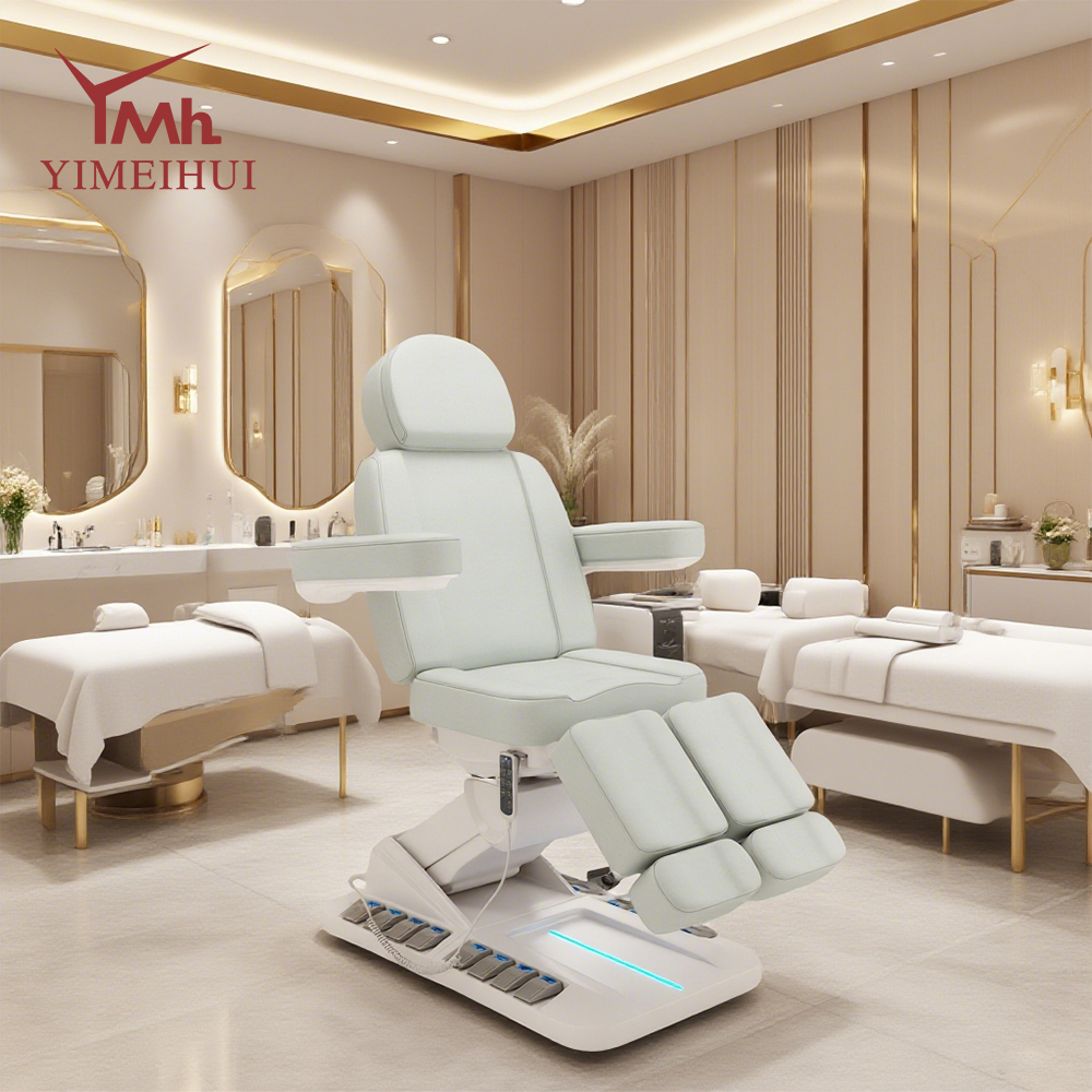 Multi-function Comfortable Beauty Bed Chair Adjustable White Electric Salon Beauty Bed Set for Clinic Beauty
