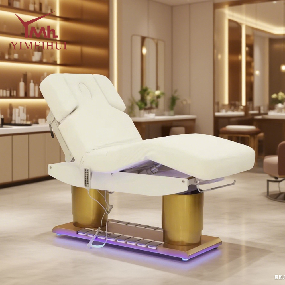 Comfortable Spa Shop Salon Furniture Modern Folding Electric Salon Metal Facial Beauty Massage Bed