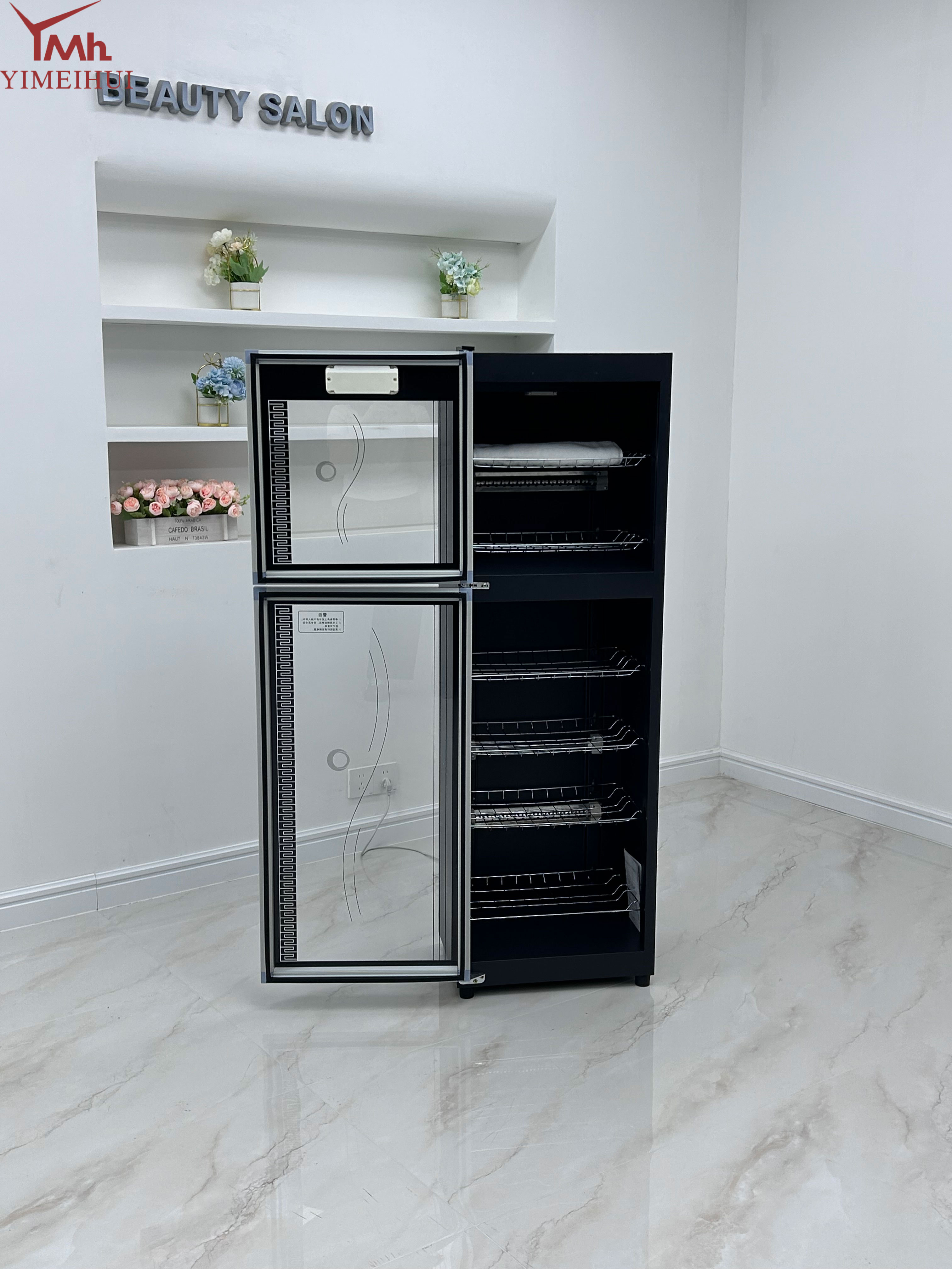Large Capacity Commercial Vertical Double Door Ozone Sterilization Stainless Steel 304 Disinfection Cabinet