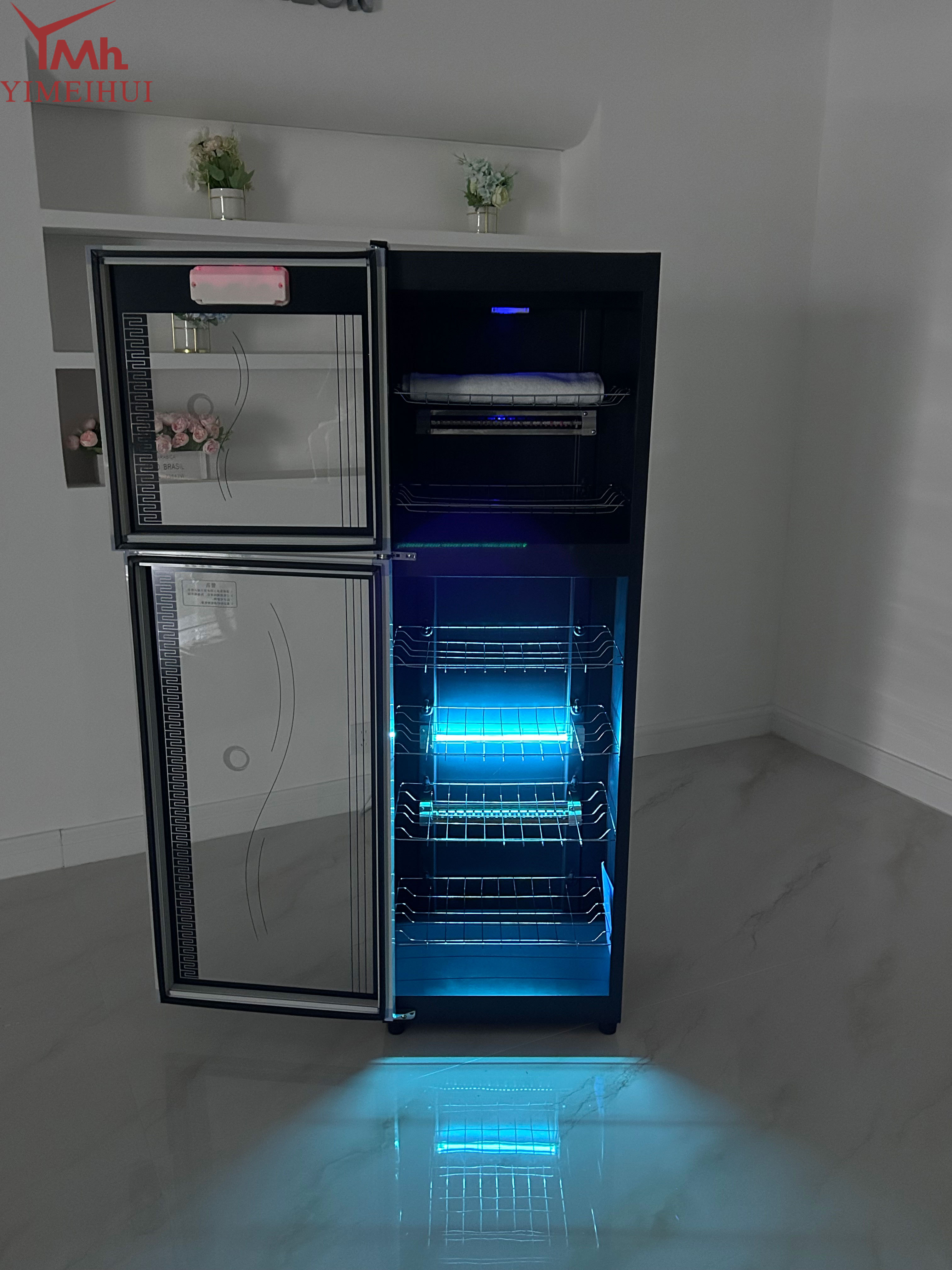 Large Capacity Commercial Vertical Double Door Ozone Sterilization Stainless Steel 304 Disinfection Cabinet