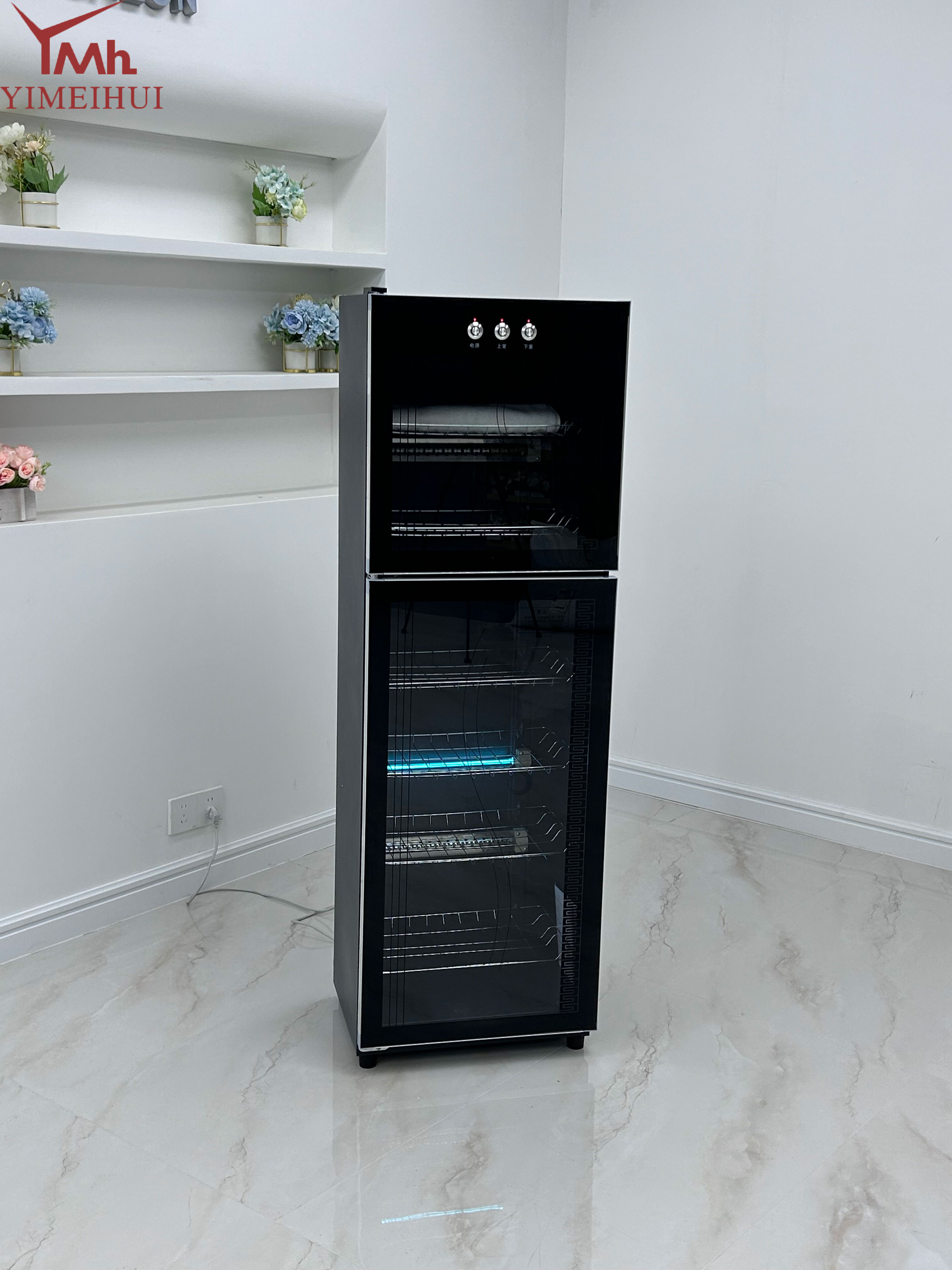 Large Capacity Commercial Vertical Double Door Ozone Sterilization Stainless Steel 304 Disinfection Cabinet