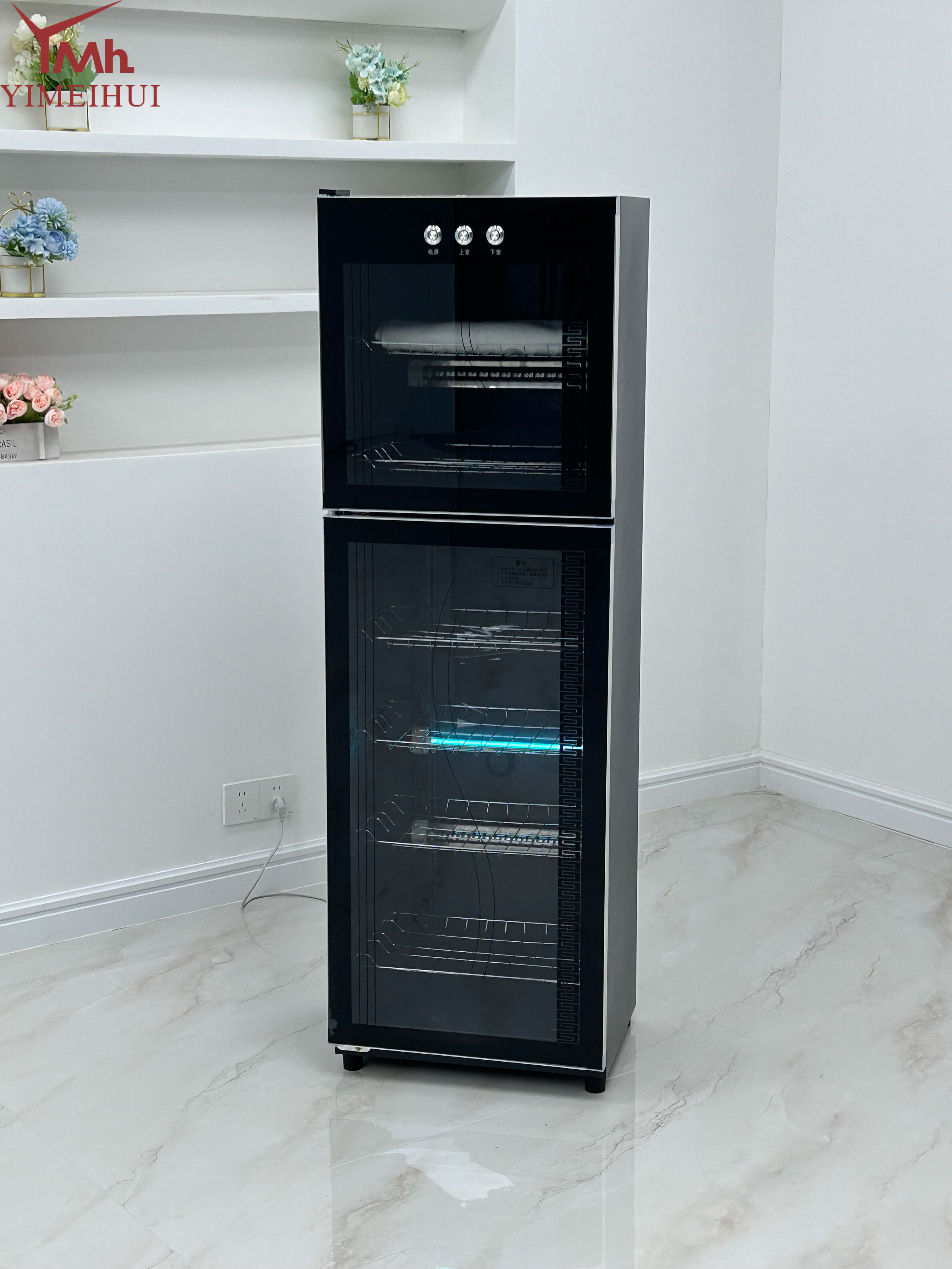 Large Capacity Commercial Vertical Double Door Ozone Sterilization Stainless Steel 304 Disinfection Cabinet
