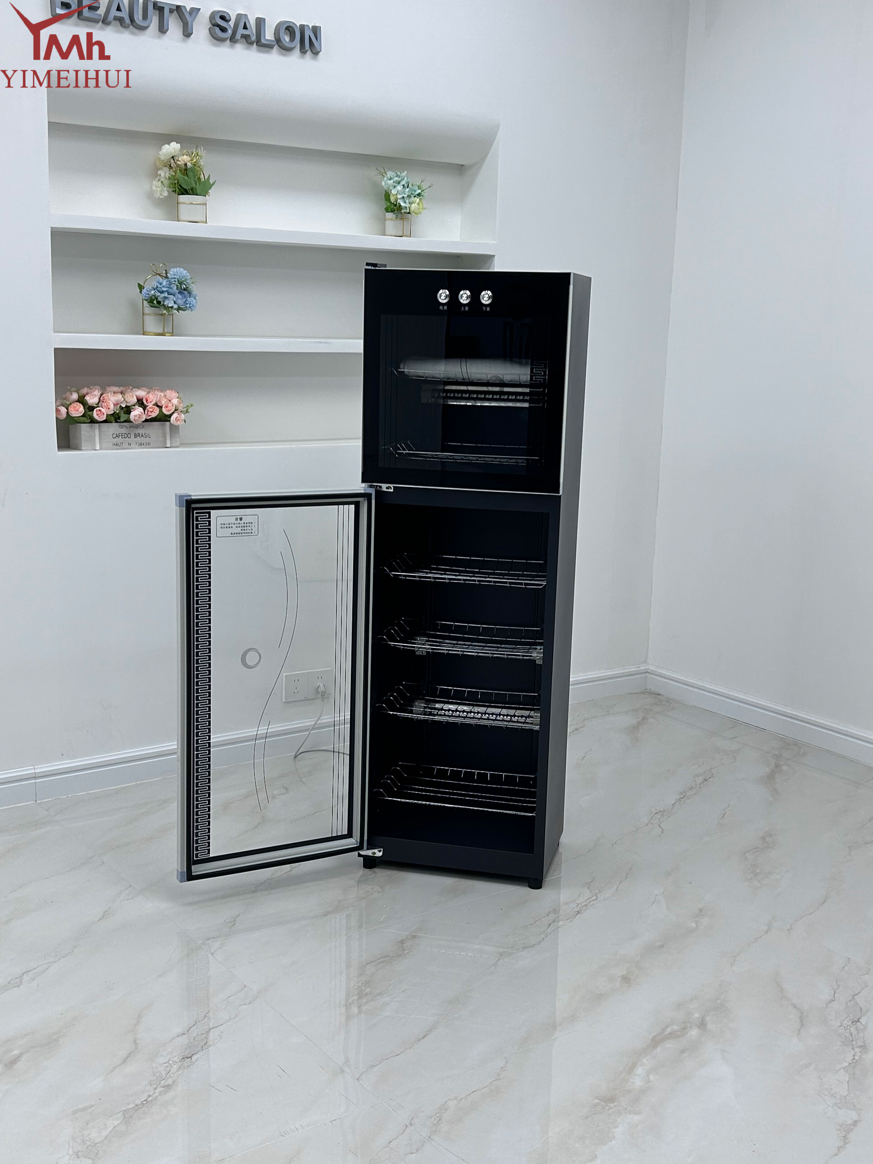 Large Capacity Commercial Vertical Double Door Ozone Sterilization Stainless Steel 304 Disinfection Cabinet