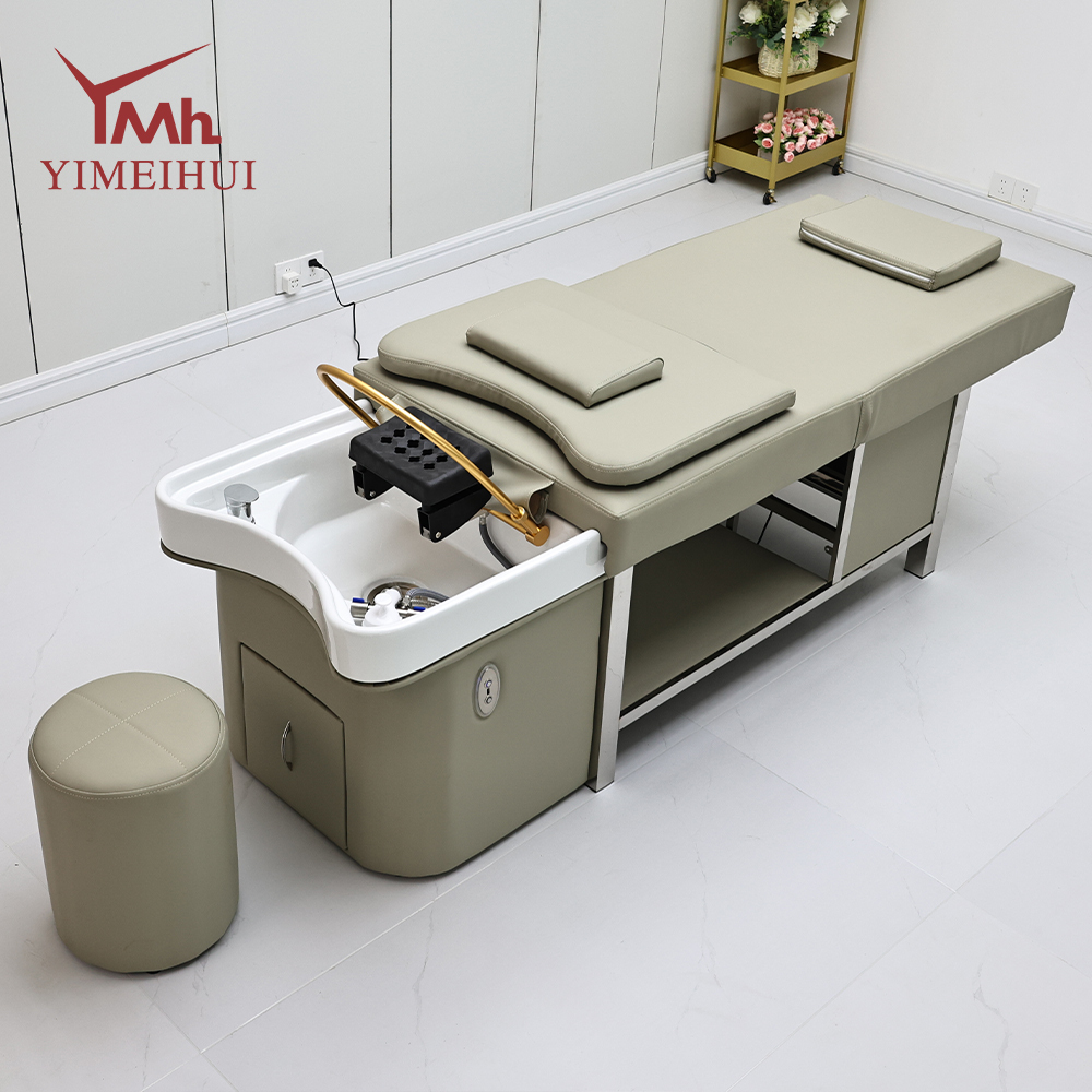 Portable Thermostatic Water Circulation Shampoo Bed, Multifunctional Hair Wash Therapy Bed With Foot Bath for Salon Home Use