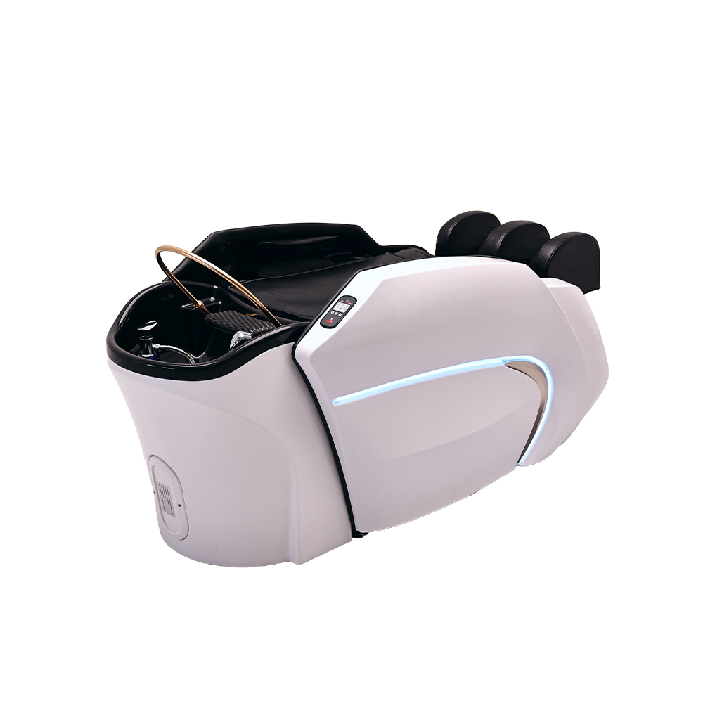 Acrylic Bowl Washing Bed for Spa and Beauty Salon Hair Salon Automatic Shampoo Massage Bed With Adjustable Footrest