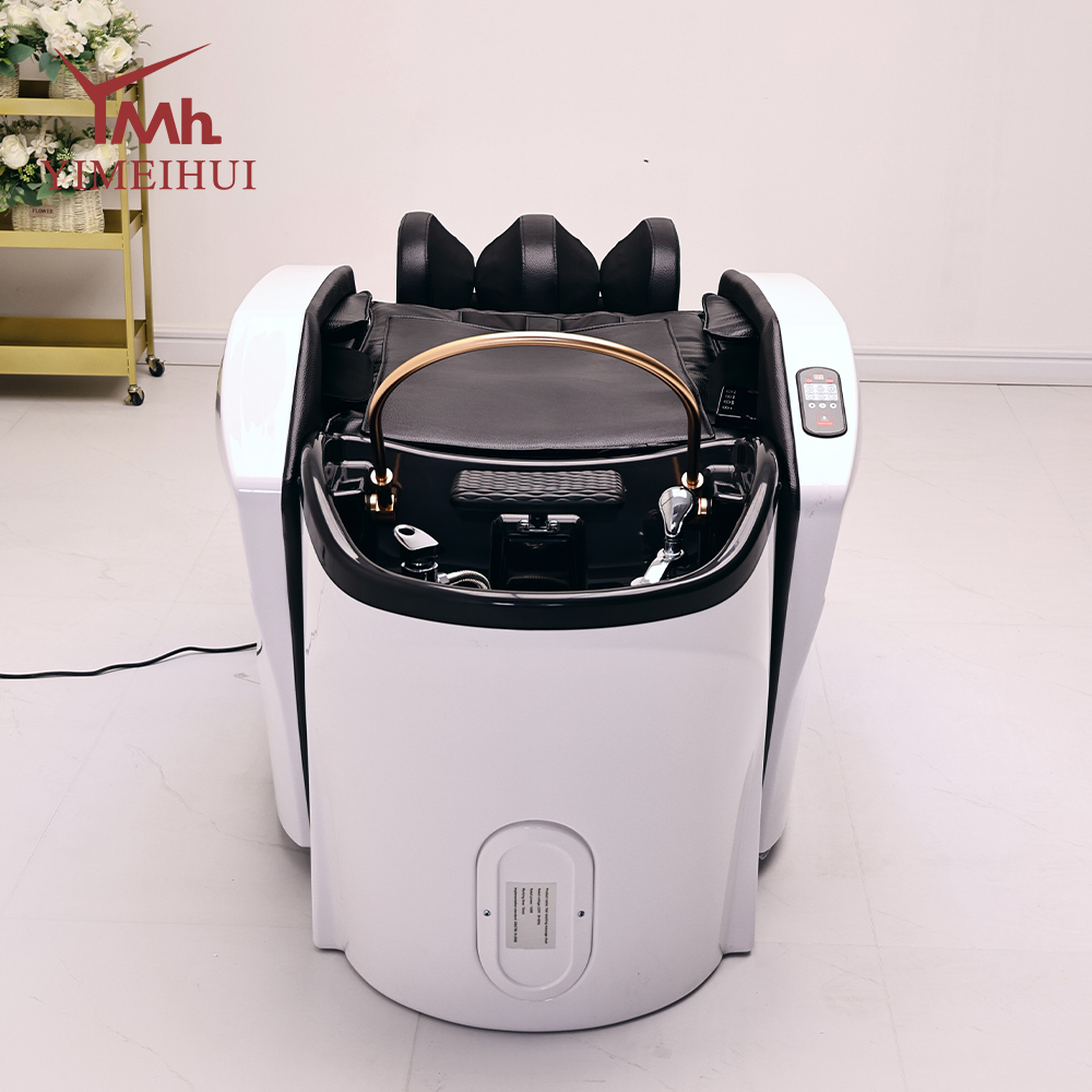 Acrylic Bowl Washing Bed for Spa and Beauty Salon Hair Salon Automatic Shampoo Massage Bed With Adjustable Footrest