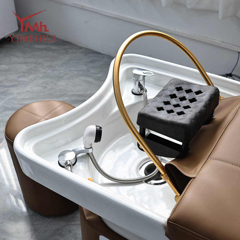Brown Design Massage Table Head Spa Equipment Bed With Water Cycle Heater and Storage Space