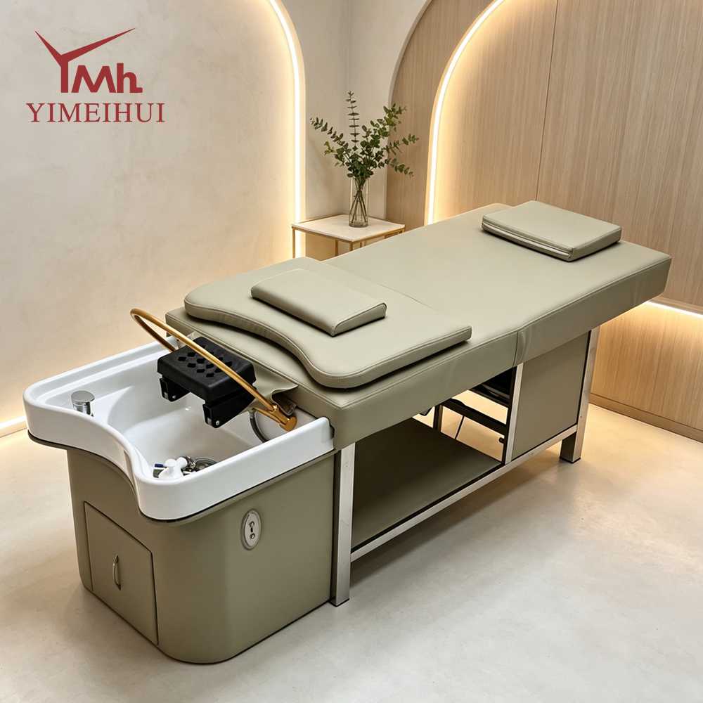 Portable Thermostatic Water Circulation Shampoo Bed, Multifunctional Hair Wash Therapy Bed With Foot Bath for Salon Home Use