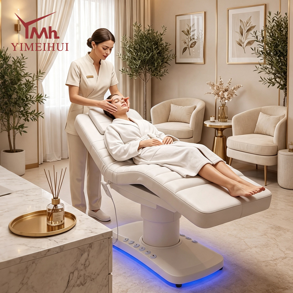 Adjustable Aesthetics 3 Motor Eyelash Facial Set Spa Salon Electric Massage Lash Beauty Bed