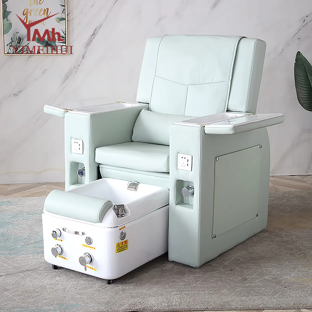 Modern Beauty Salon Equipment Massage Foot Spa Chair Electric Reclining Pedicure Chair with Hand Basin