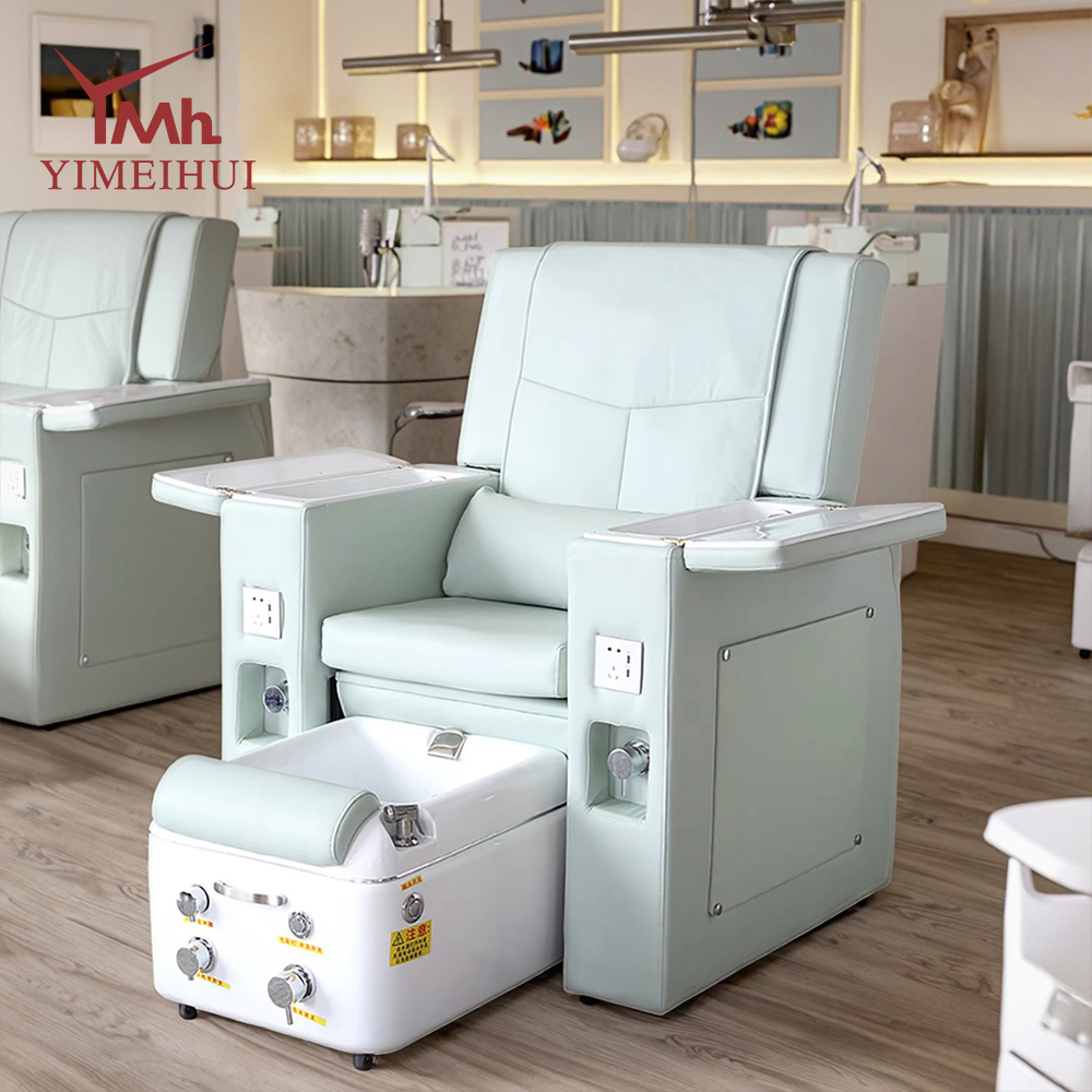 Modern Beauty Salon Equipment Massage Foot Spa Chair Electric Reclining Pedicure Chair with Hand Basin