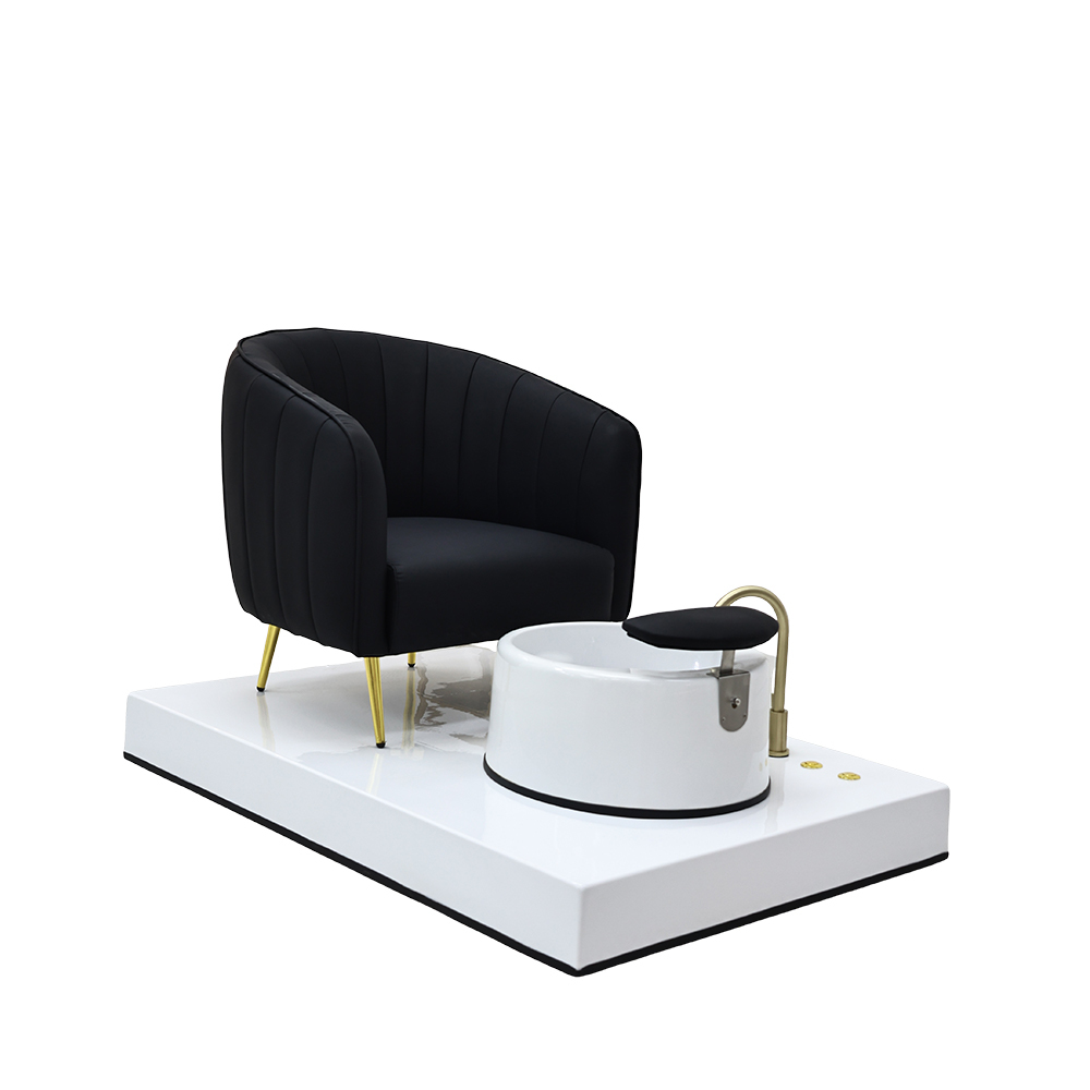 Customizable Color Pedicure Spa Chair with Gold Accents & Comfortable Tub for Professional Nail Technicians