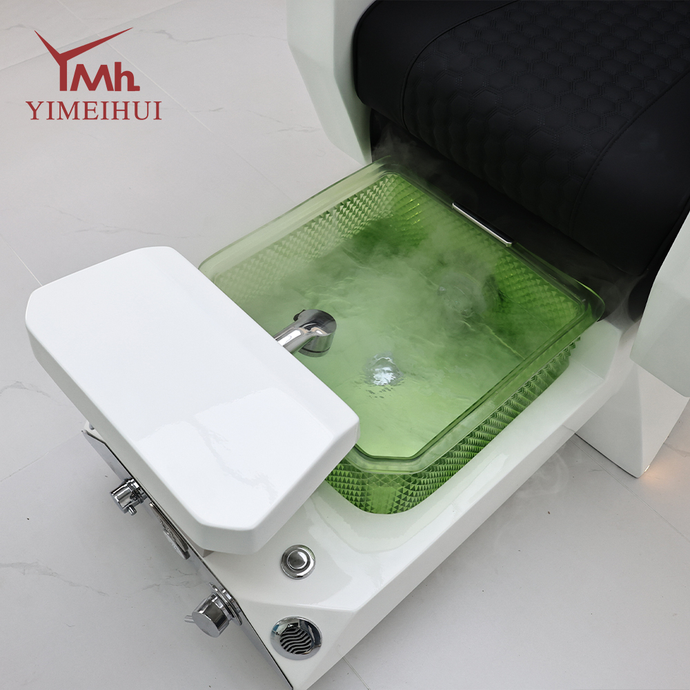 Custom Nail Shop Electric Reclining Massage Fiberglass Basin Pedicure Chair With Drain Pump