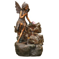 Garden Fairy Statue Manufacturer Waterfall Fountain Solar Water Feature