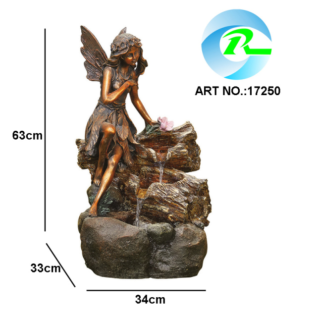 Garden Fairy Statue Manufacturer Waterfall Fountain Solar Water Feature