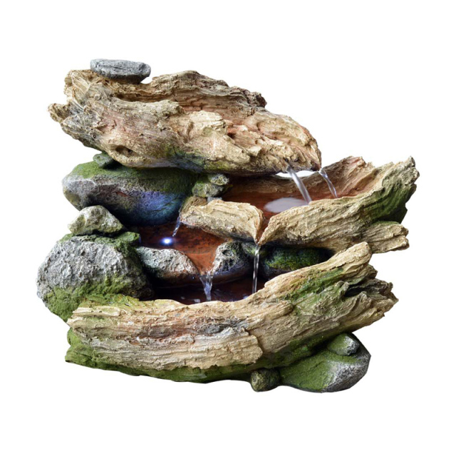 Wood River Stone Rock Waterall Fountain Manufacturer Woodlog Water Feature Fountain