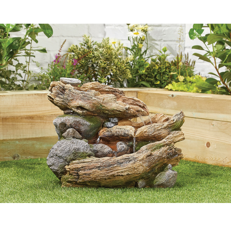 Wood River Stone Rock Waterall Fountain Manufacturer Woodlog Water Feature Fountain