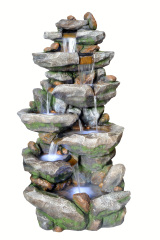 7-Tier Cascading Waterfall Grand Rock Stone Slate Fountain Water Feature